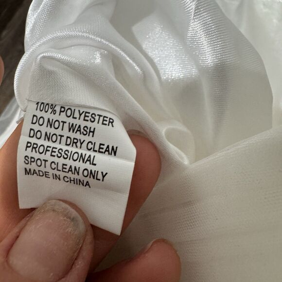 Mac Duggal Dress Women's 4 White Tiered Ruffle Strapless Ball Gown Bridal Tulle - Picture 9 of 12